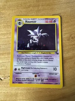 Pokemon Fossil "Haunter" 6/62 / Holo Rare / Lightly Played - Image 1