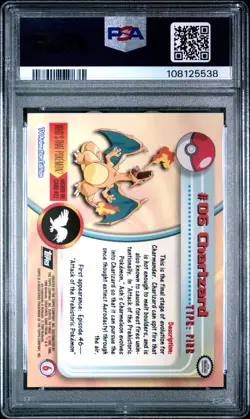 1999 TOPPS POKEMON TV FOIL #6 CHARIZARD PSA 4 - Image 2