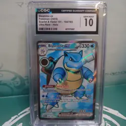 CGC GEM MINT 10 English Pokemon 2023 Scarlet & Violet 151 - 184/165 Blastoise ex - Image 1