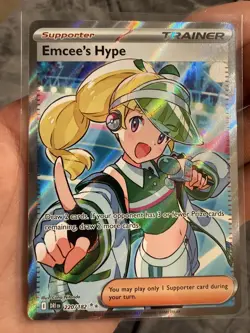 Pokemon TCG Emcee's Hype 220/182 Ultra Rare Trainer Destined Rivals NM - Image 3