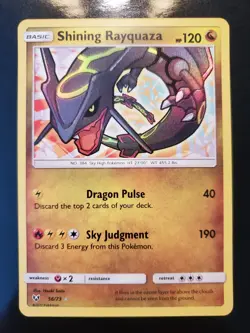 Shining Rayquaza 56/73 Holo Shiny Rare Pokemon TCG Card SM Shining Legends NM - Image 2