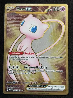Mew ex 151 Gold Metal Card 205/165 Sv: Scarlet & Violet 151 UPC PROMO POKEMON - Image 1