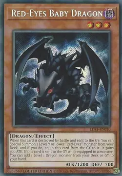 Red-Eyes Baby Dragon LDS1-EN010 Yu-Gi-Oh! Card Secret Rare Limited Edition - Image 1