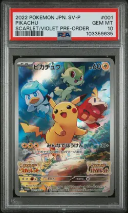 Pokemon Japanese Pikachu Pre Order 001/sv-p Scarlet & Violet Gem Mint Psa 10 - Image 1