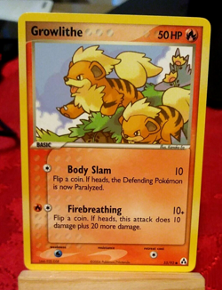 POKEMON Growlithe 55/92 EX Legend Maker Set, Common, NM Condition - Image 1