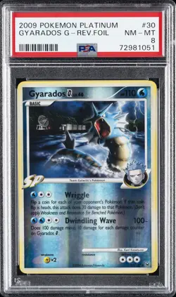 2009 POKEMON PLATINUM #30 GYARADOS G-REVERSE FOIL PSA 8 - Image 1