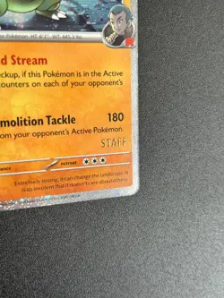 Pokemon TCG Team Rocket's Tyranitar STAFF prerelease 096/182 -NM-Destined Rivals - Image 2