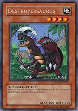Yugioh! MP Destroyersaurus - FOTB-EN017 - Rare - 1st Edition Moderately Played, - Image 1