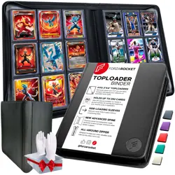 FORZAROCKET Toploader Binder Holds 252 Cards in Toploaders 8 INCLUDED Waterpr... - Image 1