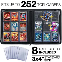FORZAROCKET Toploader Binder Holds 252 Cards in Toploaders 8 INCLUDED Waterpr... - Image 3