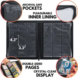 FORZAROCKET Toploader Binder Holds 252 Cards in Toploaders 8 INCLUDED Waterpr... - Image 5