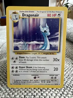 Dragonair Base Set 18/102 Excellent - Near Mint Rare Non Holo Pokemon Card 1999 - Image 1