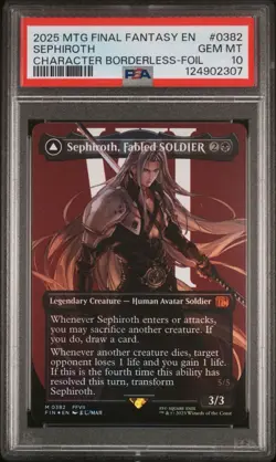 Sephiroth, Fabled SOLDIER (0382) (Borderless Foil)- PSA 10 GEM MINT - Image 3