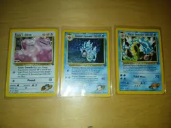 Pokemon 3 Holo Gym Challenge Koga's Ditto And Giovanni And Misty Gyrados Vinatge - Image 1