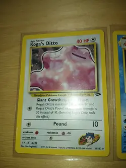 Pokemon 3 Holo Gym Challenge Koga's Ditto And Giovanni And Misty Gyrados Vinatge - Image 2