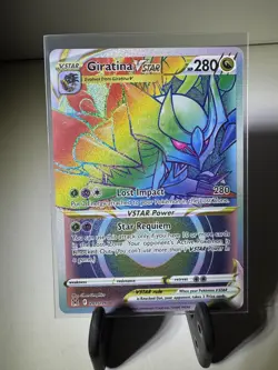 Pokemon TCG Giratina VSTAR Rainbow Rare 201/196 Lost Origin NM/M - Image 1