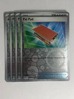 Pokemon TCG Scarlet & Violet 4x Playset Reverse Holographic Pal Pad 182/198 NM - Image 1