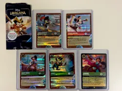 Disney Lorcana TCG Azurite Sea Treasure Cruise Full 5 card Holo Foil Set - Image 1