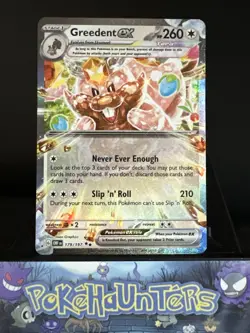 Pokemon Card Greedent ex 179/197 Obsidian Flames Holo Double Rare NM - Image 1