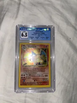 CGC (6.5)1999 Pokemon Charizard Base Set-Unlimited Holo Graded 4/102 WOTC TCG - Image 3