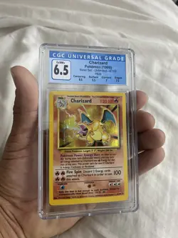 CGC (6.5)1999 Pokemon Charizard Base Set-Unlimited Holo Graded 4/102 WOTC TCG - Image 4