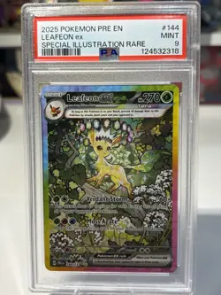 Pokemon 2025 SV Prismatic Evolutions Leafeon EX 144/131 SIR PSA 9 - Image 1