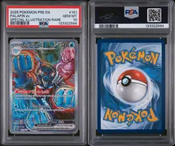 2025 POKEMON PRISMATIC EVOLUTIONS SPECIAL ILLUSTRATION RARE PALAFIN EX PSA 10 - Image 3