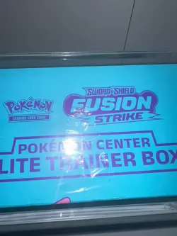 Pokemon Centre Fusion Strike Elite Trainer Box ETB small tear comes with acrylic - Image 2