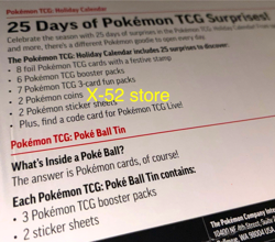 Pokemon TCG Boxed Holiday Calender Costco Set with Red Poke Ball Tin NEW SEALED - Image 5