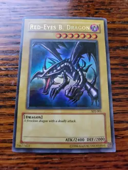 PL** Yugioh Red-Eyes Black Dragon SDJ-001 Holo Rare Yu-Gi-Oh! - Image 1