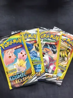 Pokemon Cards: Sealed Cosmic Eclipse 3 Card Booster Pack - Image 1