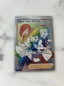 Chili & Cilan & Cress 273/264 Secret Rare Holo Card(Pokemon TCG Fusion Strike) - Image 3