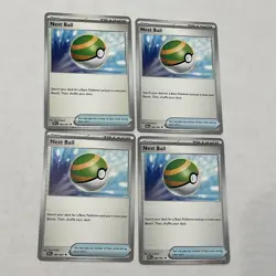 Nest Ball 181/198SV01: Scarlet & Violet Base Set Non-Holo Pokemon TCG Playset X4 - Image 1