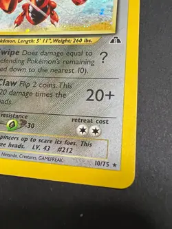Pokemon TCG. ENG Scizor 10/75 Neo Discovery Holo. Unlimited. LP + Read desc. - Image 5
