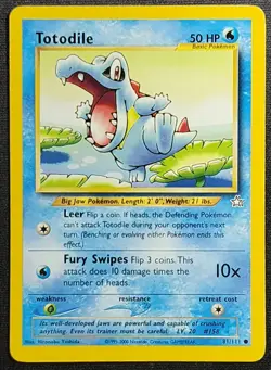 Totodile 81/111 2000 Neo Genesis Common WOTC Vintage Pokemon Card - Image 1
