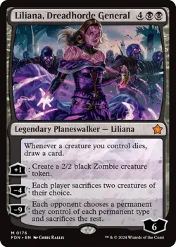 MTG Liliana, Dreadhorde General #176 - Foundations FDN Near Mint Magic - Image 1