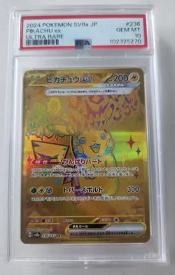 PSA 10 Pokemon Terastal Festival Pikachu EX #236/187 JP SV8A Graded Slab - Image 1