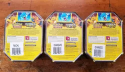 Pokemon Hidden Fates GX Tins Art Set of 3 Full Sealed Charizard Raichu Gyarados - Image 2