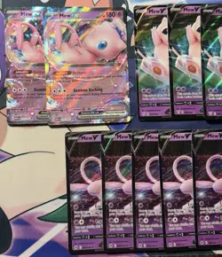 Pokemon Sword & Shield Mew ex & Mew V Full Art Ultra Rare Lot of 15 Cards NM - Image 2