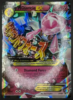 Pokemon TCG Mega Diancie EX Black Star Promo Holo Card XY44 MP - Image 1
