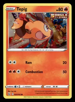 Tepig 023/163 Cosmos Holo Battle Styles Pokemon Card - Image 1