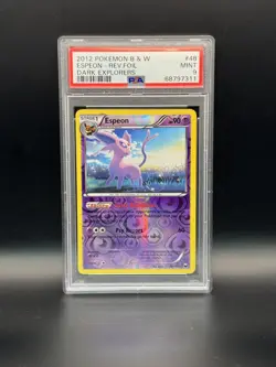 2012 POKEMON B&W DARK EXPLORERS #48 ESPEON-REVERSE FOIL PSA 9 - Image 1
