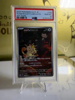 2025 Pokemon Team Rocket’s Meowth #109 PSA 10 GEM MINT Japanese Art Rare - Image 1