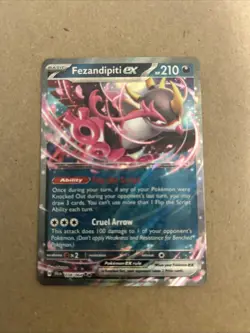 Pokemon TCG Fezandipiti EX 038/064 Shrouded Fable Double Rare Holo - Image 1