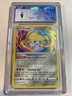 Jirachi Pokemon (2020) Vivid Voltage 119/185 Amazing Rare - Graded Mint 9 - Image 1