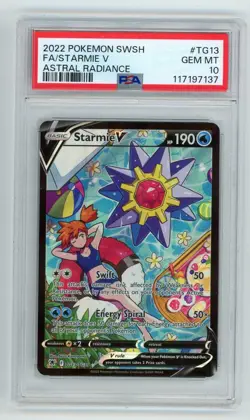 2022 Pokemon Sword & Shield Astral Radiance #TG13 FULL ART/Starmie V PSA 10 - Image 1