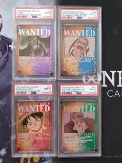 PSA 10 2023 One Piece Wanted Art 4 Card OP-03 Japanese Holo Luffy Kaido Kid - Image 1