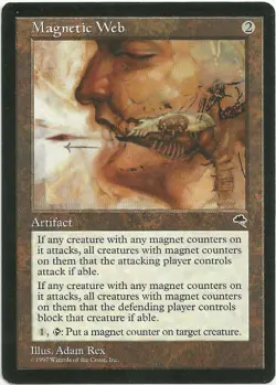 Magic the Gathering x1 Magnetic Web Tempest Rare Artifact NM - Image 1