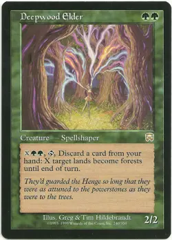 Magic the Gathering x4 DEEPWOOD ELDER Mercadian Masques Green Rare Creature NM - Image 1