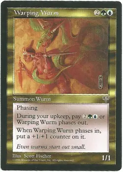 Magic the Gathering x1 Warping Wurm Mirage U/G Rare Creature NM - Image 1